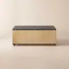 120 cm Lift-Top Extendable Coffee Table with Drawers & Cabinet – Black – Natural