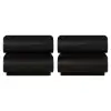 Picture of Humply Black Faux Leather 2-Drawer Nightstand with Charging Station, Set of 2