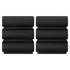 Picture of Humply Black Faux Leather 3-Drawer Nightstand with Charging Station, Set of 2