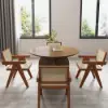 1000mm Walnut Dining Table & 4 Dining Chairs Set