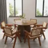 Picture of 1000mm Walnut Dining Table & 6 Dining Chairs Set
