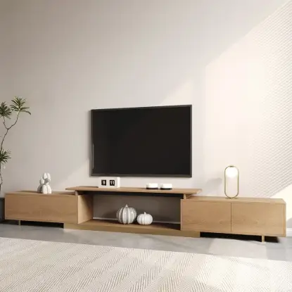 Picture of Mordel 160 - 238 cm Extendable Natural TV Stand with Storage