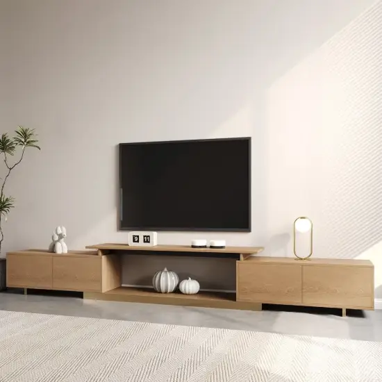 Mordel 160 - 238 cm Extendable Natural TV Stand with Storage