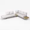Tevara 4-Piece Outdoor Teak & Aluminium Modular Sofa Set with Coffee Table for 6 – Sand
