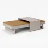 Tevara 4-Piece Outdoor Teak & Aluminium Modular Sofa Set with Coffee Table for 6 – Sand