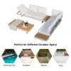 Tevara 4-Piece Outdoor Teak & Aluminium Modular Sofa Set with Coffee Table for 6 – Sand
