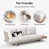 Tevara 4-Piece Outdoor Teak & Aluminium Modular Sofa Set with Coffee Table for 6 – Sand