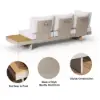 Tevara 4-Piece Outdoor Teak & Aluminium Modular Sofa Set with Coffee Table for 6 – Sand