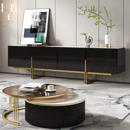 Grovyn 2000mm TV Stand & Nesting Coffee Table Set