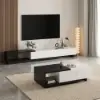 Picture of Quoint Extendable TV Stand & Coffee Table Set – White – Black