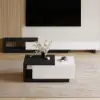 Picture of Quoint Extendable TV Stand & Coffee Table Set – White – Black