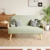 1520 mm 2-Seater Velvet & Rattan Pull-out Sofa Sofa with Rotating Tray