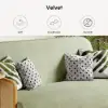 1520 mm 2-Seater Velvet & Rattan Pull-out Sofa Sofa with Rotating Tray