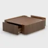 900mm Square Walnut Mid Century Coffee Table with Storage