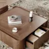 900mm Square Walnut Mid Century Coffee Table with Storage