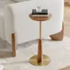 230mm Round Walnut Mid Century Drink Table