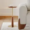 230mm Round Walnut Mid Century Drink Table
