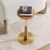 230mm Round Walnut Mid Century Drink Table
