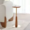 230mm Round Walnut Mid Century Drink Table