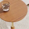 230mm Round Walnut Mid Century Drink Table