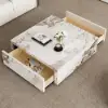 1000mm Square Sintered Stone Block Coffee Table With Storage