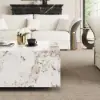 1000mm Square Sintered Stone Block Coffee Table With Storage