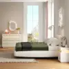 Krila Floating 3-Drawer LED Smart Nightstand with Light Set of 2 – Rectangle – White