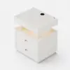 Krila Floating 3-Drawer LED Smart Nightstand with Light Set of 2 – Rectangle – White