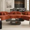 129 cm Oval Sintered Stone Coffee Table with Storage – Black