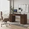 Modern Walnut Standing Computer Desk & Upholstered Swivel Task Chair Set (1500mm ) – AUD-H1309