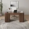 Modern Walnut Standing Computer Desk & Upholstered Swivel Task Chair Set (1500mm ) – AUD-H1309