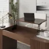 Modern Walnut Standing Computer Desk & Upholstered Swivel Task Chair Set (1500mm ) – AUD-H1309