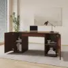 Modern Walnut Standing Computer Desk & Upholstered Swivel Task Chair Set (1500mm ) – AUD-H1309