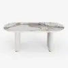 Modern 200 - 240 cm Extendable Oval White Glossy Sintered Stone Dining Table, Seats 6-10