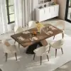 Farmhouse 200 - 240 cm Extendable Rectangular Walnut Dining Table, Seats 6–8