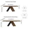 Farmhouse 200 - 240 cm Extendable Rectangular Walnut Dining Table, Seats 6–8
