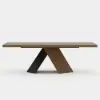 Farmhouse 200 - 240 cm Extendable Rectangular Walnut Dining Table, Seats 6–8