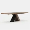 Farmhouse 200 - 240 cm Extendable Rectangular Walnut Dining Table, Seats 6–8