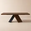 Farmhouse 200 - 240 cm Extendable Rectangular Walnut Dining Table, Seats 6–8