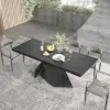 Picture of Farmhouse 160 - 200 cm Extendable Rectangular Black Dining Table, Seats 4–6