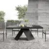 Picture of Farmhouse 160 - 200 cm Extendable Rectangular Black Dining Table, Seats 4–6