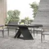 Picture of Farmhouse 160 - 200 cm Extendable Rectangular Black Dining Table, Seats 4–6