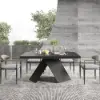 Picture of Farmhouse 160 - 200 cm Extendable Rectangular Black Dining Table, Seats 4–6