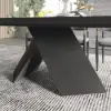 Picture of Farmhouse 160 - 200 cm Extendable Rectangular Black Dining Table, Seats 4–6