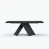 Picture of Farmhouse 160 - 200 cm Extendable Rectangular Black Dining Table, Seats 4–6