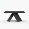 Picture of Farmhouse 160 - 200 cm Extendable Rectangular Black Dining Table, Seats 4–6