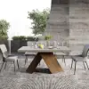 Farmhouse 160 - 200 cm Extendable Rectangular Concrete Gray Dining Table, Seats 4–6