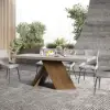 Farmhouse 160 - 200 cm Extendable Rectangular Concrete Gray Dining Table, Seats 4–6