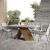 Farmhouse 160 - 200 cm Extendable Rectangular Concrete Gray Dining Table, Seats 4–6