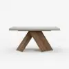 Farmhouse 160 - 200 cm Extendable Rectangular Concrete Gray Dining Table, Seats 4–6